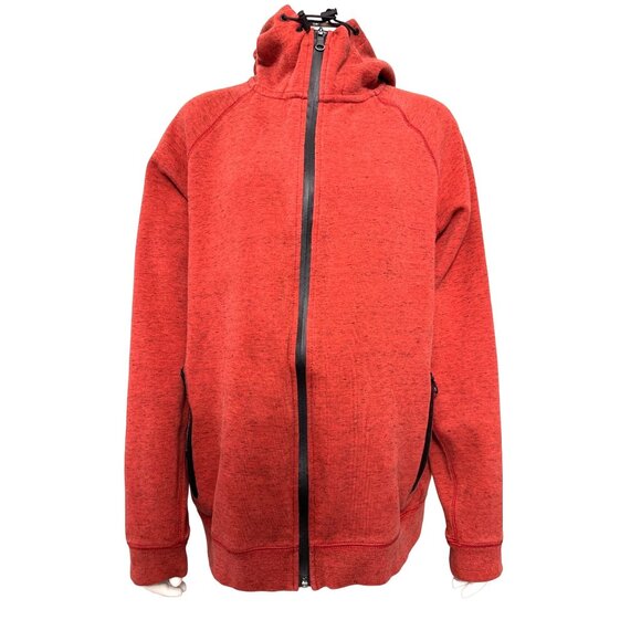 American Eagle Outfitters Rust Red Active Flex Hoodie Mens Large Cotton Polyeste - Picture 1 of 9